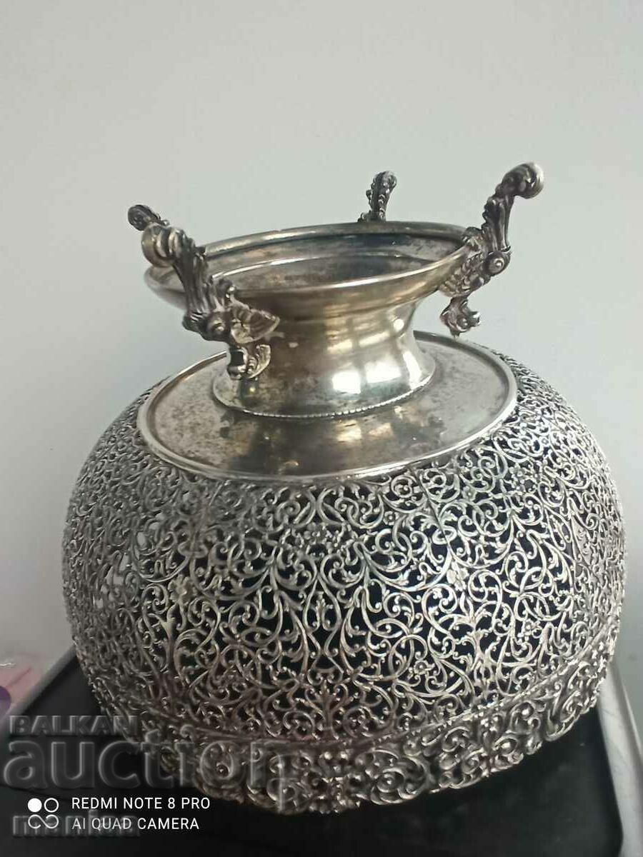 Old silver marked large fruit bowl - 7 Old silver marked large fruit bowl - 7