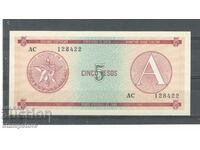 Cuba 5 pesos with letter A