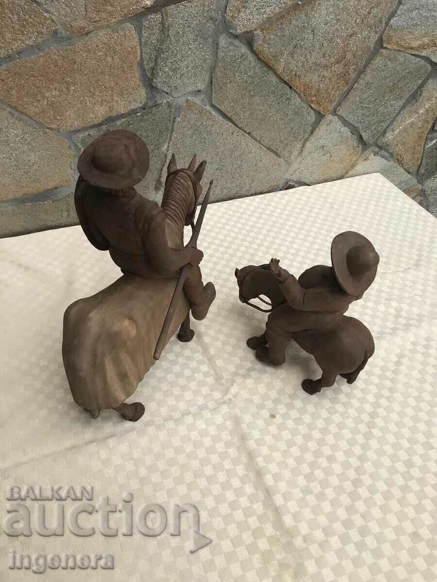 Livrarea STATUETA DE LEMN DON QUIJOTE SI SANCHO PANSA DE LEMN