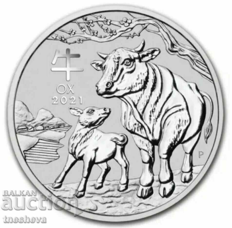 1/2 oz -2021 SILVER AUSTRALIA Anul Bullului III SERIA 1/2 oz -2021 SILVER AUSTRALIA Anul Bullului III SERIA