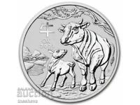 1/2 oz -2021 SILVER AUSTRALIA Anul Bullului III SERIA