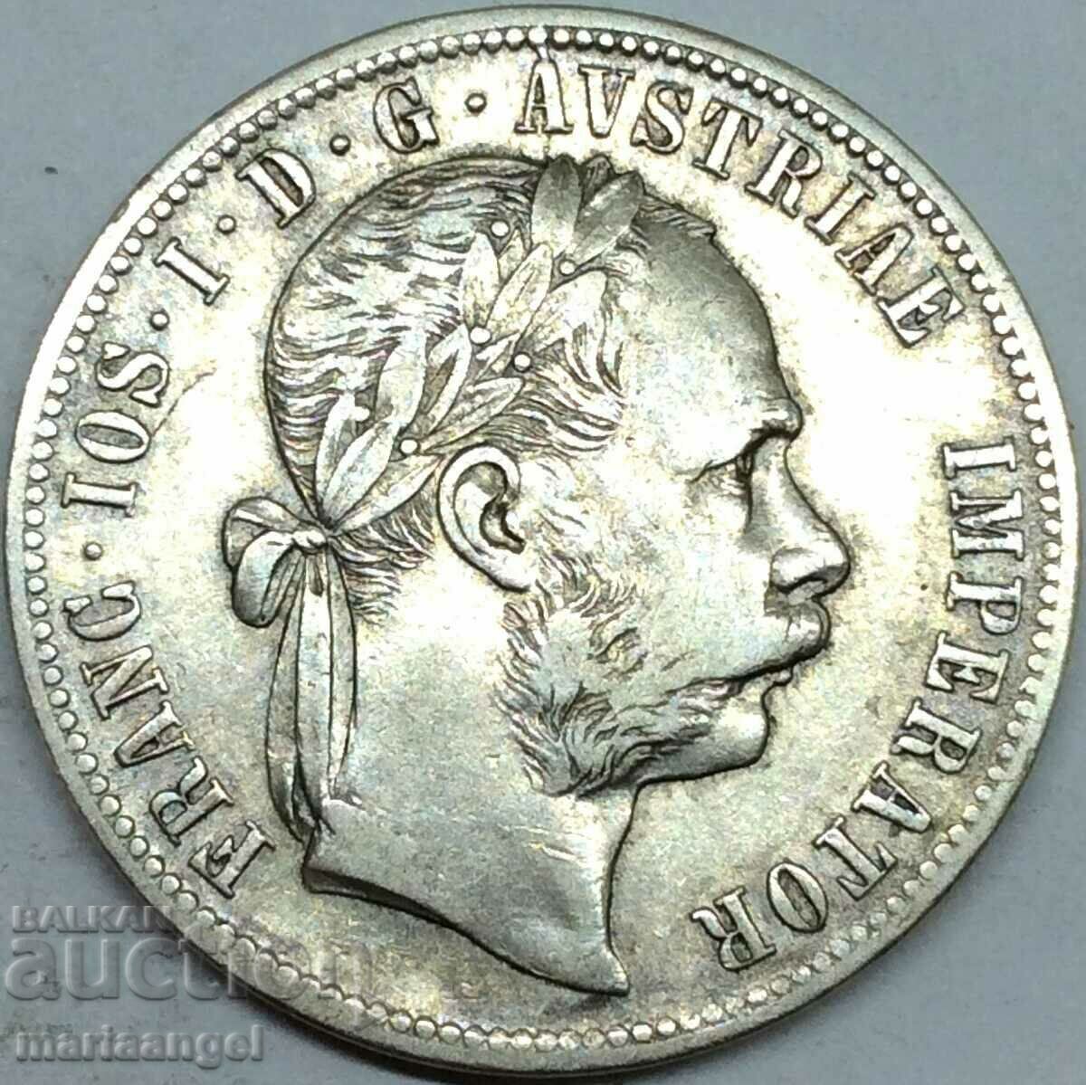 Австрия 1 флорин 1877 Франц Йосиф сребро