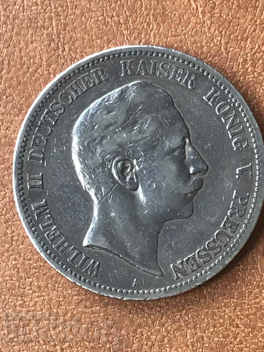 Germany Prussia 5 Marks 1894 Wilhelm II Silver with price 140.00 BGN | € 71.58 Germany Prussia 5 Marks 1894 Wilhelm II Silver with price 140.00 BGN | € 71.58