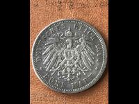 Germany Prussia 5 Marks 1894 Wilhelm II Silver