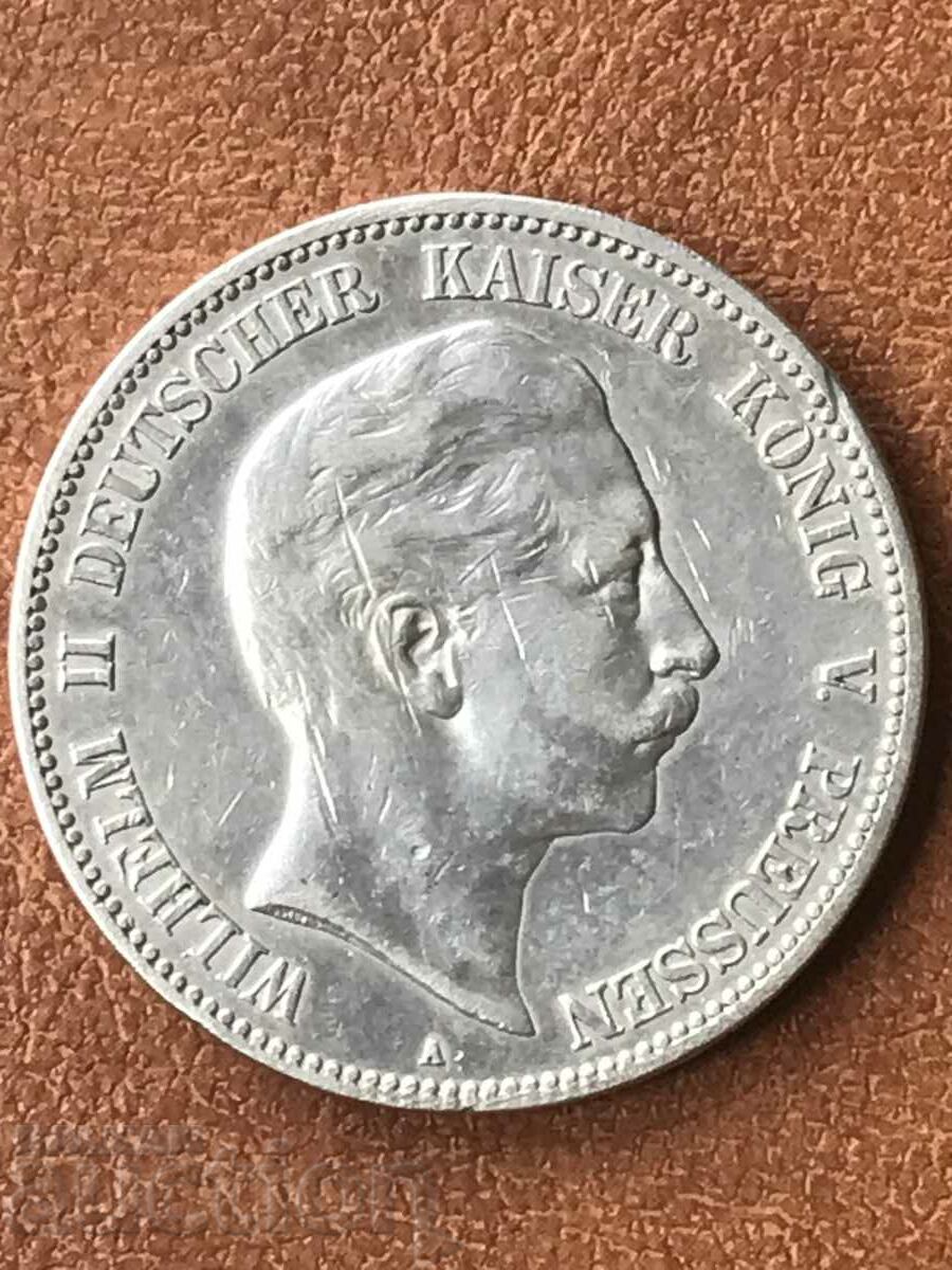 Germany Prussia 5 Marks 1907 Wilhelm II Silver with price 90.00 BGN | € 46.02 Germany Prussia 5 Marks 1907 Wilhelm II Silver with price 90.00 BGN | € 46.02