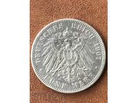 Γερμανία Πρωσία 5 Μάρκα 1907 Wilhelm II Αργυρό