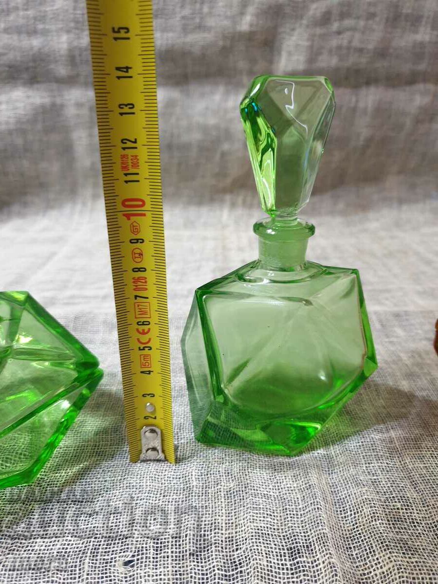 Lot of colored glass vessels with price 65.00 BGN | € 33.23 Lot of colored glass vessels with price 65.00 BGN | € 33.23