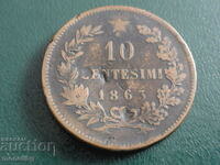 Италия 1863г. - 10 центесими