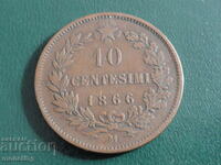 Италия 1866г. - 10 центесими (М)