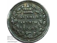 Marea Britanie 1/3 Farthing 1868 Victoria - Rar