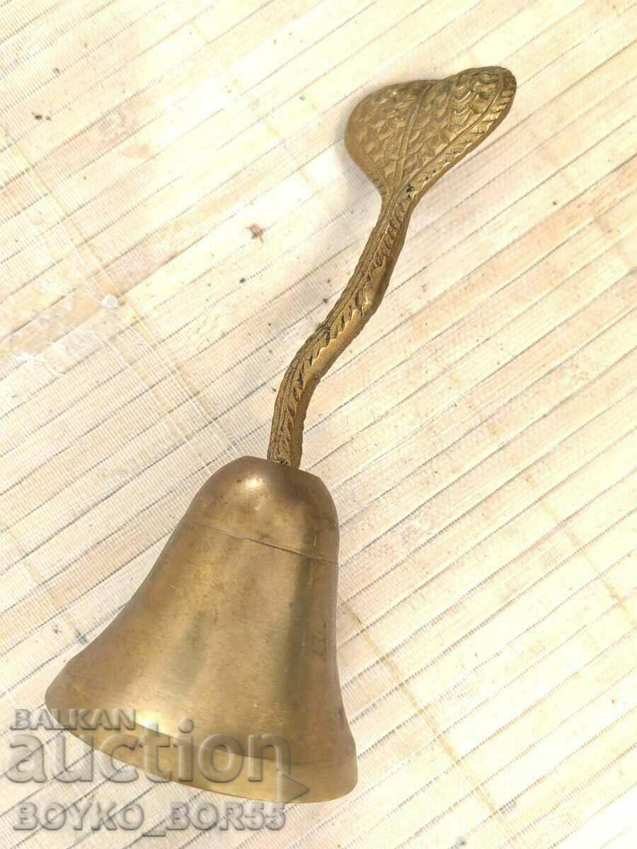 Auction Old Bronze Hand Bell Bell Servant Cobra Handle Auction Old Bronze Hand Bell Bell Servant Cobra Handle
