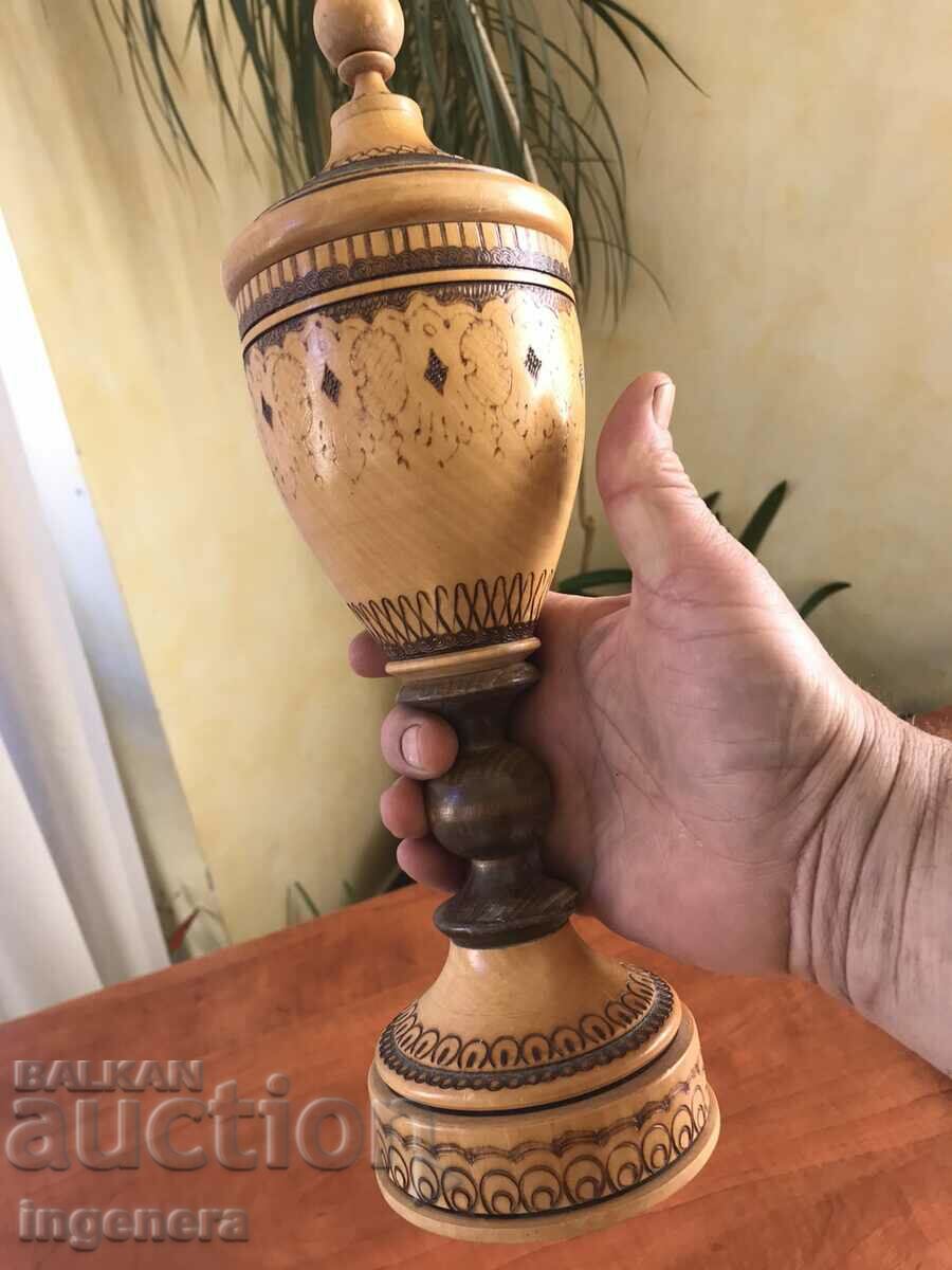 Auction CUP SPORT PRIZE TREE PYROGRAPH WOOD CARVING FIGURE Auction CUP SPORT PRIZE TREE PYROGRAPH WOOD CARVING FIGURE