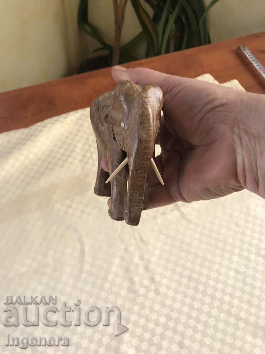 FIGURE WOOD PLASTIC CARVING STATUETTE SCULPTURE-ELEPHANT - 5 FIGURE WOOD PLASTIC CARVING STATUETTE SCULPTURE-ELEPHANT - 5