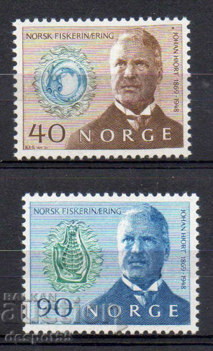 1969. Norway. 100 years since the birth of Johan Hjort.