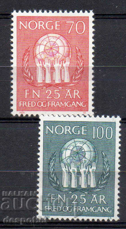1970. Norvegia. 25-a aniversare a Națiunilor Unite.