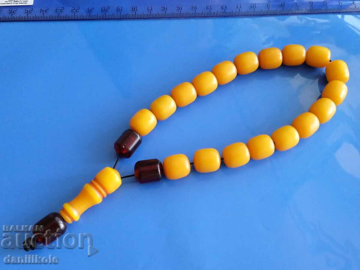 *$*Y*$* ROSARY AMBER CATALIN 20 BEADS - EXCELLENT *$*Y*$*
