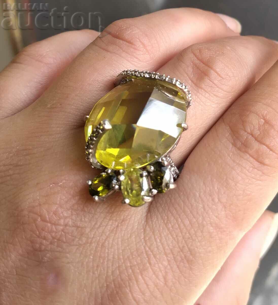 Silver Ring with Peridot