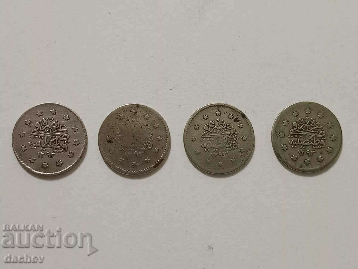 Lot 4 buc. HELLO Monede turcești de argint Monede de argint din Turcia