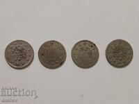 Lot 4 buc. HELLO Monede turcești de argint Monede de argint din Turcia