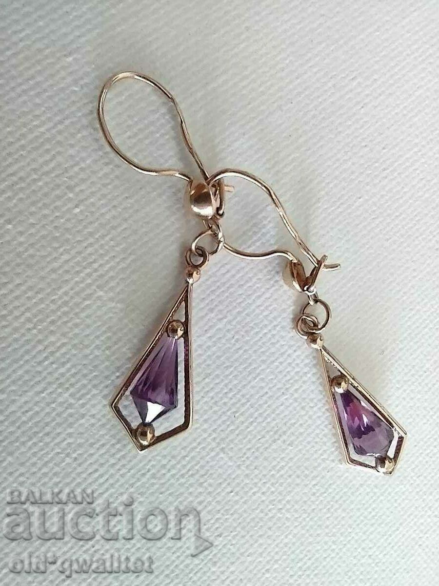 Licitație Cercei, rusești, Aur 583, aur roz, URSS