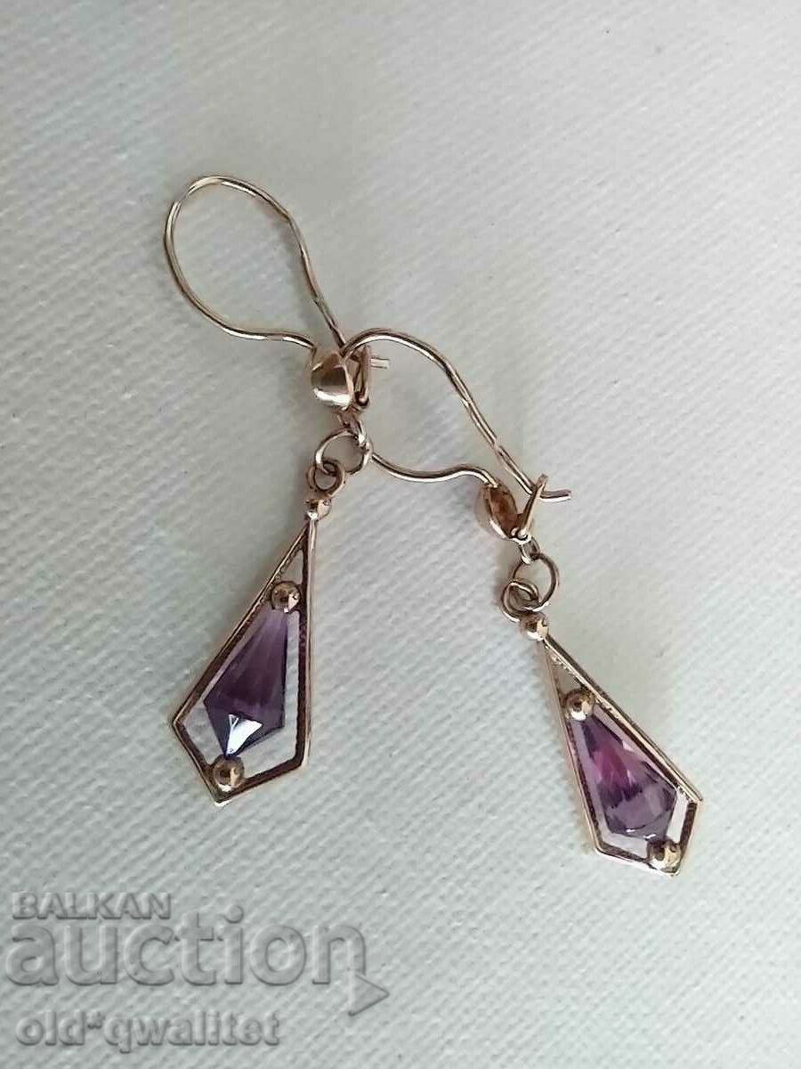 Livrarea Cercei, rusești, Aur 583, aur roz, URSS