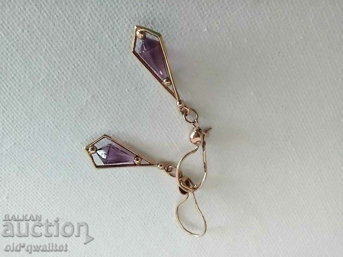 Cercei, rusești, Aur 583, aur roz, URSS - 6