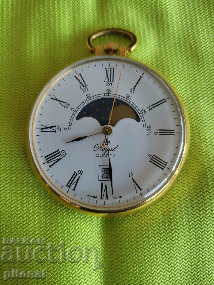 ROYAL Quartz Swiss made collector's pocket watch