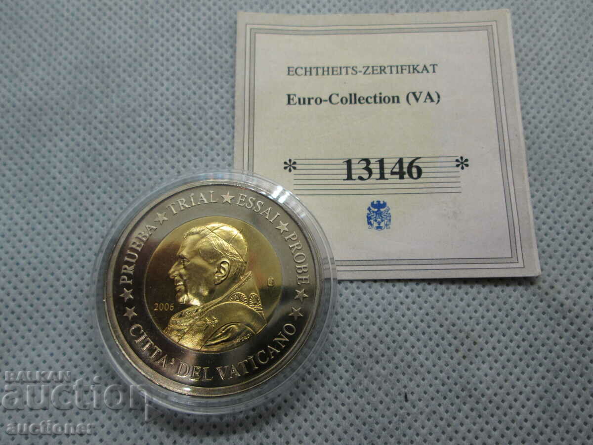 Auction MEDAL, PLAQUE 2 EURO SAMPLE VATICAN-2006 Auction MEDAL, PLAQUE 2 EURO SAMPLE VATICAN-2006