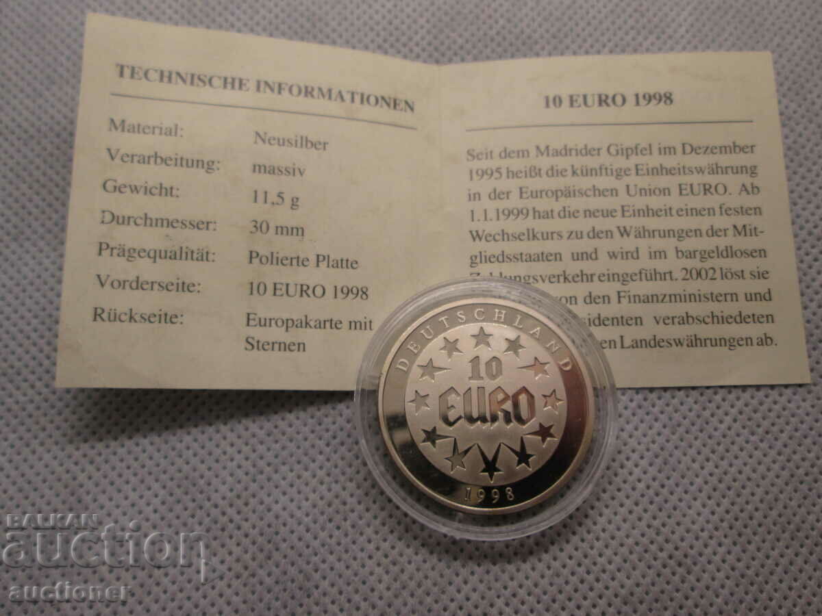 MEDAL, PLAQUE 10 EURO GERMANY-1998