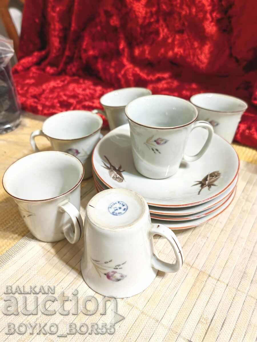 Antique Bulgarian Early Soc πορσελάνινες κούπες Φλιτζάνια καφέ - 5 Antique Bulgarian Early Soc πορσελάνινες κούπες Φλιτζάνια καφέ - 5