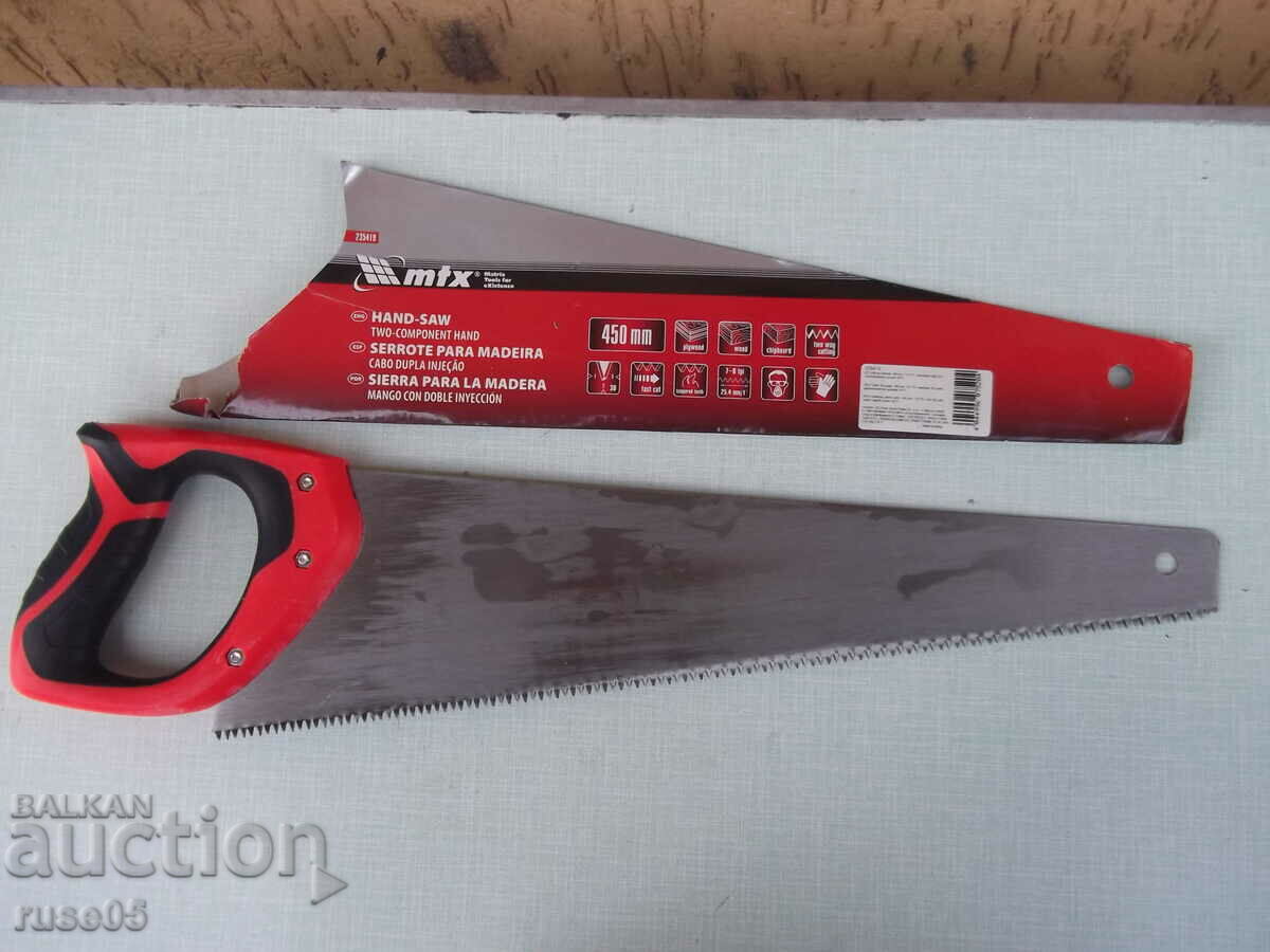 Saw for wood "MTX, 450 mm, 7-8 TPI, hardened 3D-teeth"