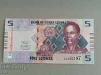 Bancnotă - Sierra Leone - 5 Leoni UNC | 2022