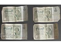 LOT Germany 5/10 Rentenmark 1926