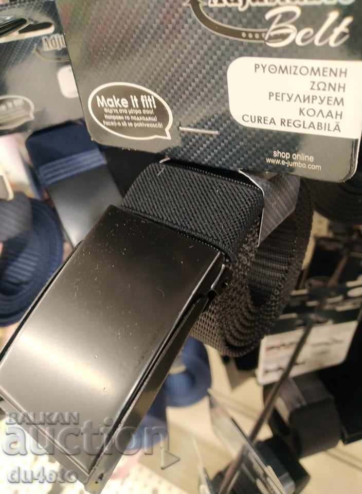 Livrarea Cureaua ajustabila pentru barbati cu catarama metalica mat in negru