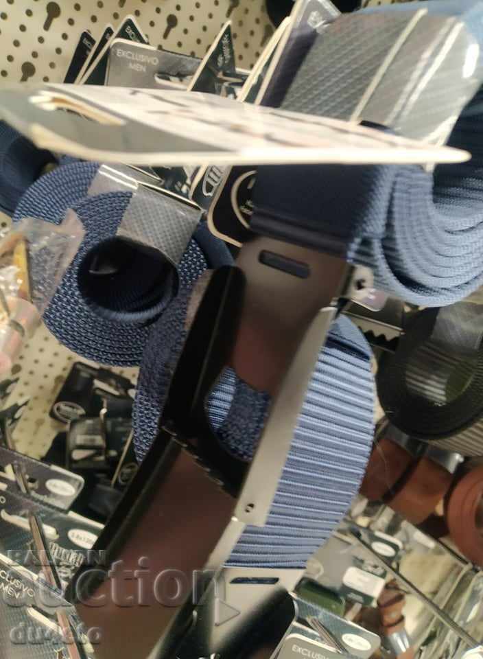 Cureaua ajustabila pentru barbati cu catarama metalica mat in negru - 5