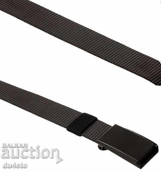 Cureaua ajustabila pentru barbati cu catarama metalica mat in negru - 7