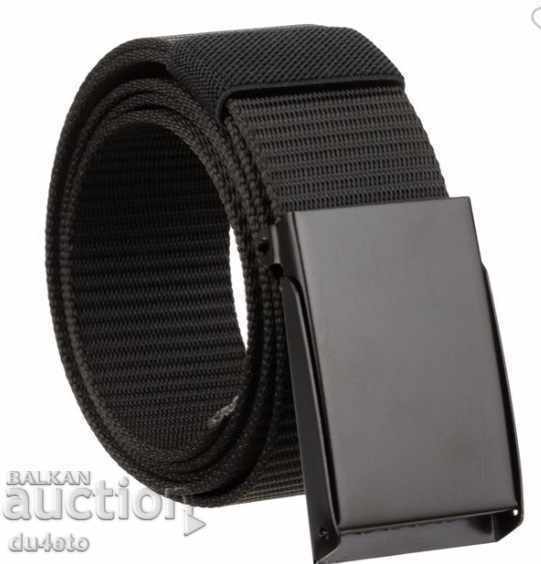 Men's adjustable belt with matte metal buckle in black