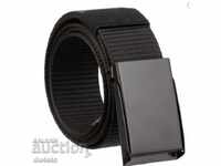 Men's adjustable belt with matte metal buckle in black