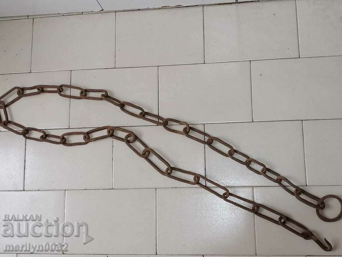 Old forged chain with hook, chain link chain with price 79.00 BGN | € 40.39 Old forged chain with hook, chain link chain with price 79.00 BGN | € 40.39
