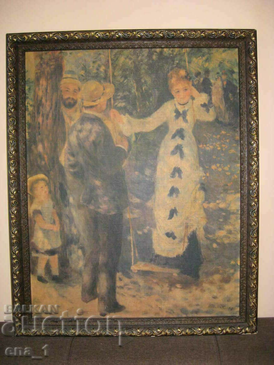 O reproducere magnifică a picturii „Pe leagăn” de Renoir