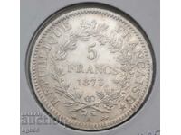 5 francs 1873. France. Super quality.