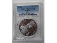 100 BGN 1992 PCGS PR67DCAM. χρυσός αετός