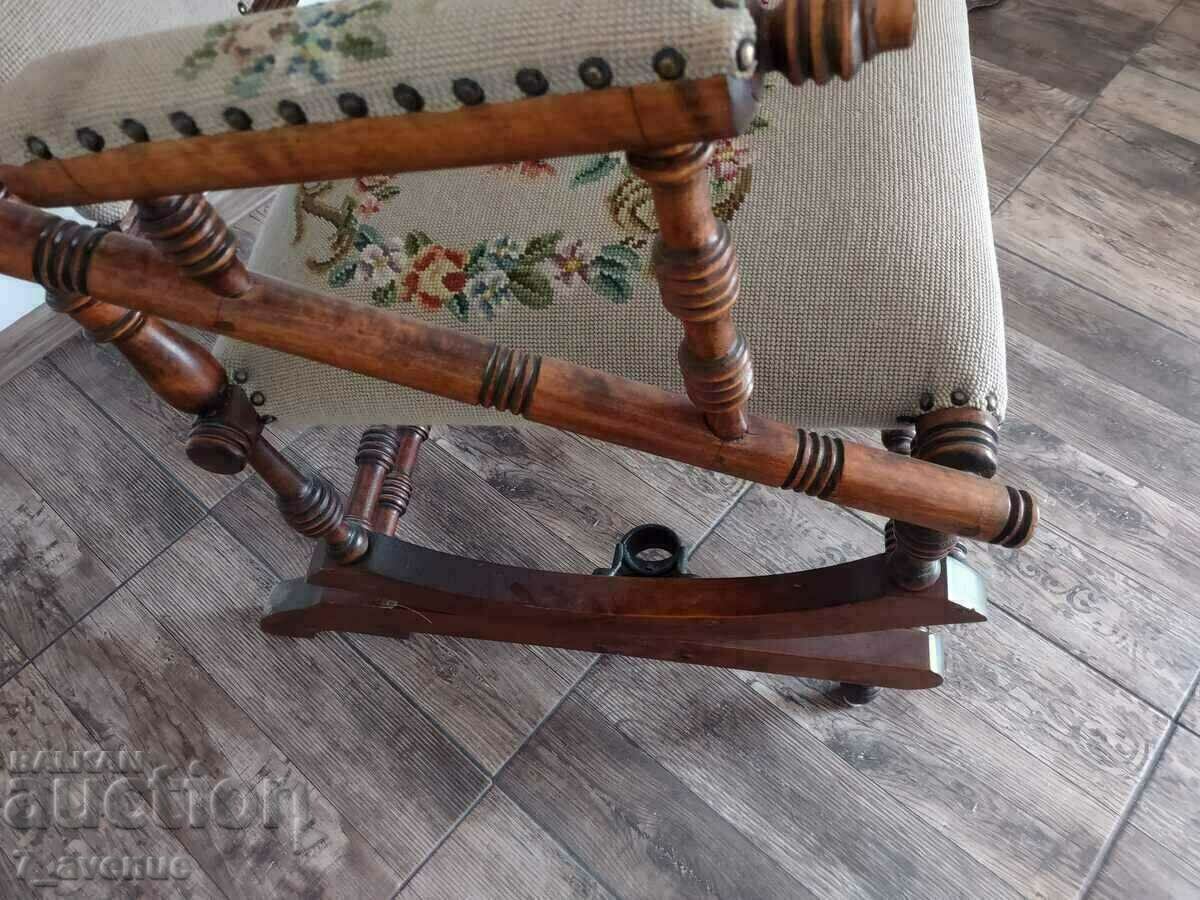 Delivery of Very old rocking chair, wood, tapestry, DjKv, 21.03.25