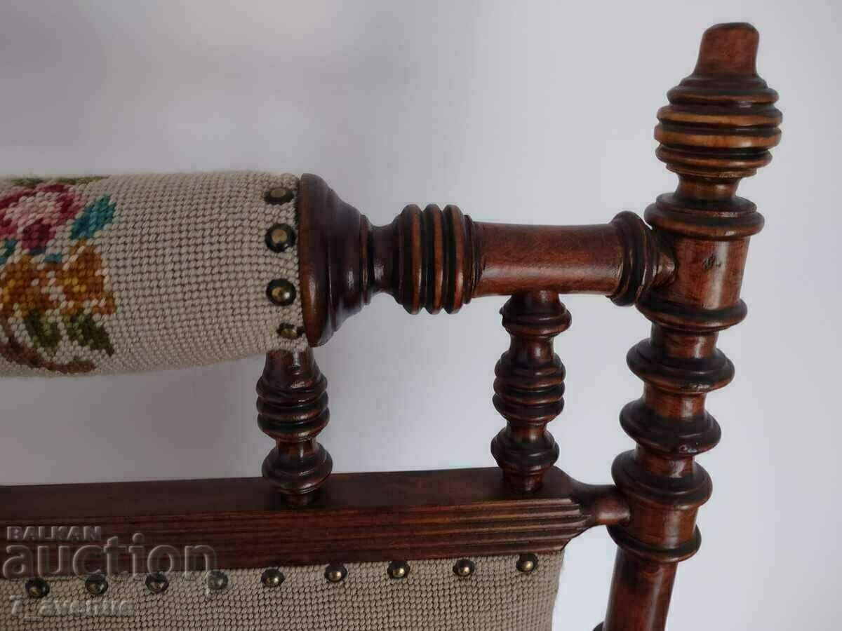 Very old rocking chair, wood, tapestry, DjKv, 21.03.25 - 7