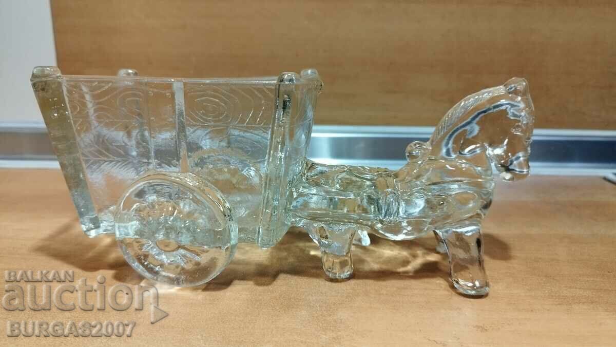 Old glass chariot, candy box