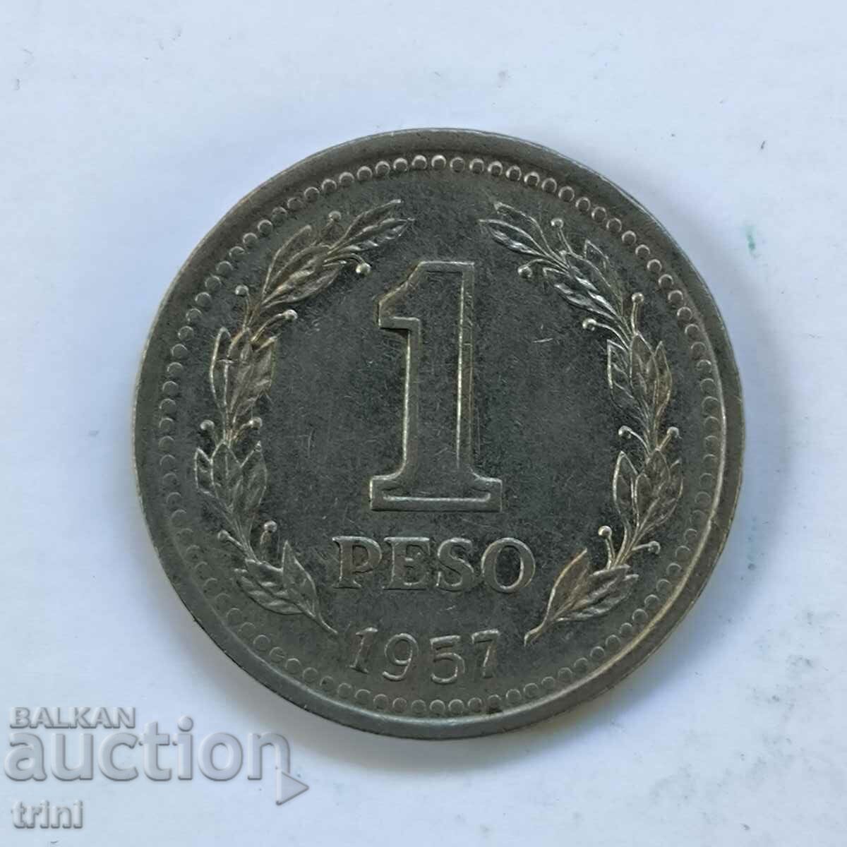 Аржентина 1 песо 1957 година