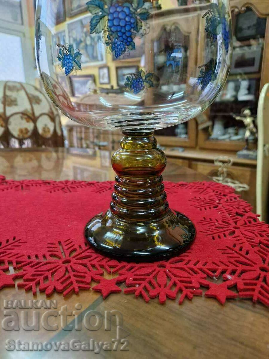 Frumos mare sticlă de cristal german antic - 5 Frumos mare sticlă de cristal german antic - 5
