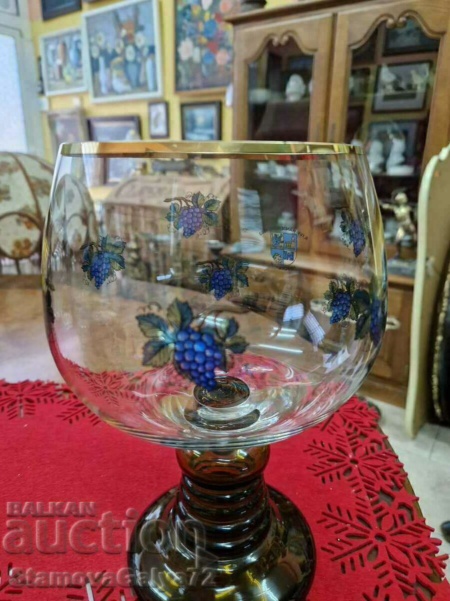 Frumos mare sticlă de cristal german antic - 6 Frumos mare sticlă de cristal german antic - 6