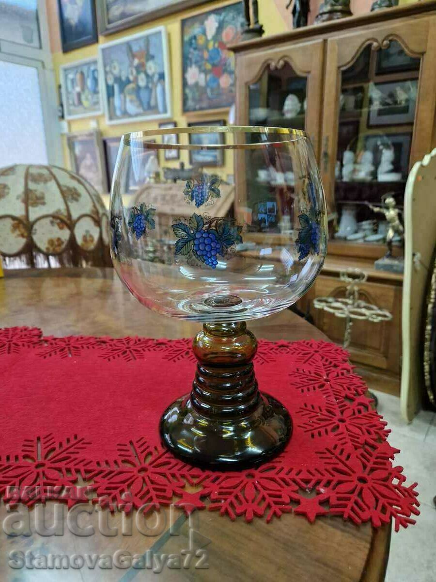 Frumos mare sticlă de cristal german antic Frumos mare sticlă de cristal german antic