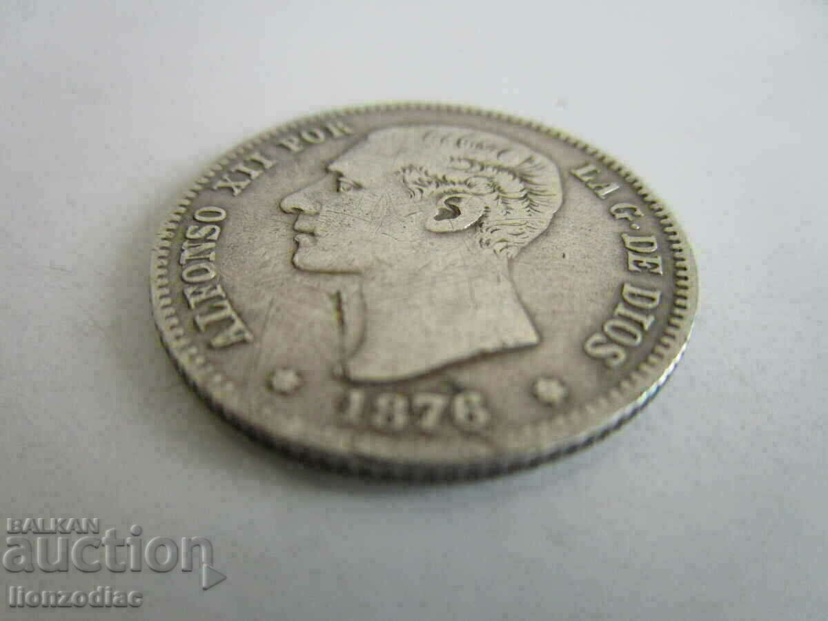 ❗❗❗❗Испания, 1 пезета 1876, рядка сребърна монета❗❗❗❗ с цена € 24.00 | 46.94 лв. ❗❗❗❗Испания, 1 пезета 1876, рядка сребърна монета❗❗❗❗ с цена € 24.00 | 46.94 лв.